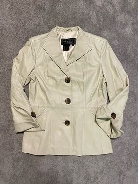 Terry Lewis Classic Luxuries Women's Jacket S Ivory Cream 100% Genuine Leather